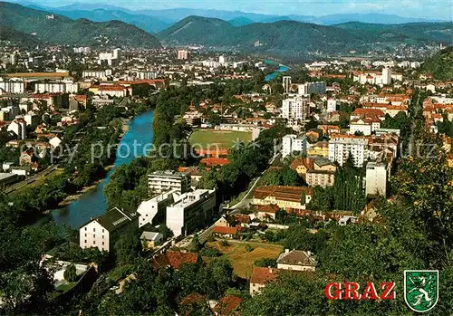 AK / Ansichtskarte Graz_Steiermark Fliegeraufnahme mit Ruine G?sting  Graz_Steiermark