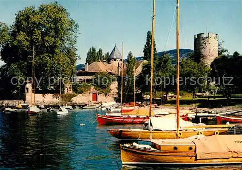 AK / Ansichtskarte Vevey_VD La Tour de Peilz Port Chateau Vevey_VD