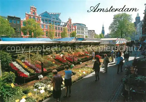 AK / Ansichtskarte Amsterdam_Niederlande Blumenmarkt am Fusse des Munttorens au Singel Amsterdam_Niederlande