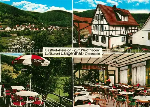 Langenthal_Odenwald Gasthof Pension Zum Waldfrieden Terrasse Gastraum Langenthal Odenwald