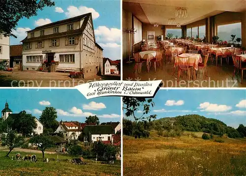 Neunkirchen_Odenwald Hoehengasthof Pension Gruener Baum Gastraum Panorama Neunkirchen Odenwald