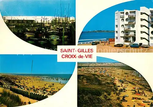 AK / Ansichtskarte Saint Gilles Croix de Vie_Vendee Port Bateaux de peche Plage Hotel Saint Gilles Croix de Vie