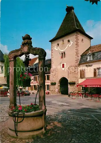 AK / Ansichtskarte Turckheim_Haut_Rhin Porte de France et son nid de cigogne Turckheim_Haut_Rhin