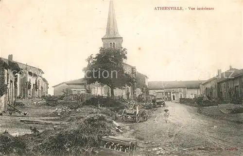 AK / Ansichtskarte Athienville Centre du village Eglise Ruines Grande Guerre Truemmer 1. Weltkrieg Athienville