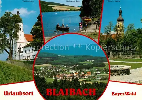 AK / Ansichtskarte Blaibach Kirche Strand Panorama Park Blaibach