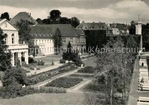 AK / Ansichtskarte Bad_Salzuflen Partie im Rosengarten mit Badehaeuser Inhalatorium und Gradierwerk Bad_Salzuflen