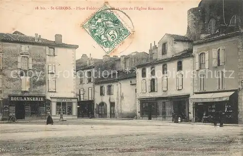 AK / Ansichtskarte Saint Girons_Ariege Place Frederic Arnaud Eglise Romaine Saint Girons Ariege