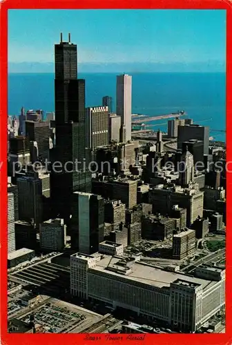 AK / Ansichtskarte Chicago_Illinois Sears Tower Air View 