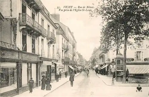 AK / Ansichtskarte Vichy_Allier Rue de Nimes vue prise de l Eglise Saint Louis Vichy Allier