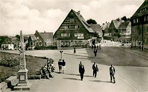 AK / Ansichtskarte Altenberg_Erzgebirge Marktplatz Denkmal Altenberg Erzgebirge