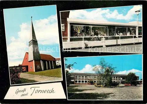 AK / Ansichtskarte Tornesch Kirche Ladengeschaefte Schule Tornesch