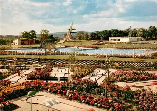 AK / Ansichtskarte Neuwied_Rhein Strandbad mit Kleingolfplatz Neuwied Rhein