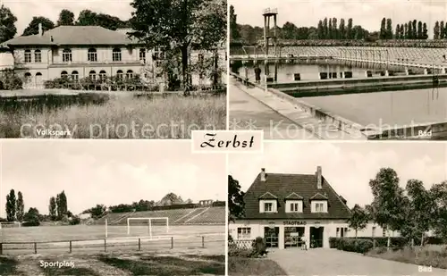 AK / Ansichtskarte Zerbst Volkspark Bad Sportplatz Stadtbad Zerbst