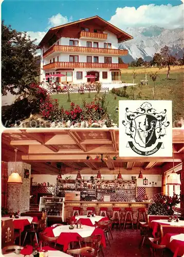 AK / Ansichtskarte Ramsau_Dachstein_Steiermark Pension Kobaldhof Gastraum Wappen Ramsau_Dachstein