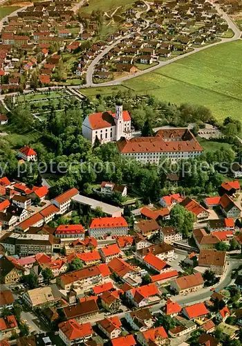 AK / Ansichtskarte Marktoberdorf Fliegeraufnahme mit Kirche Marktoberdorf