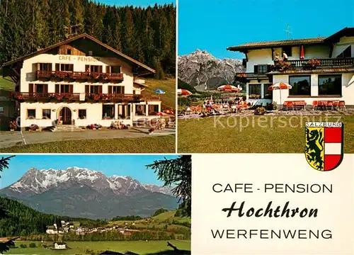 AK / Ansichtskarte Werfenweng Cafe Pension Hochthron Terrasse Panorama Werfenweng