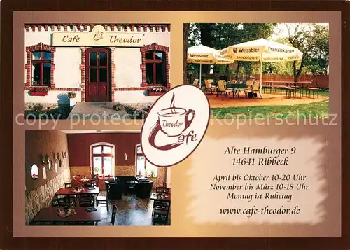 AK / Ansichtskarte Ribbeck_Nauen Cafe Theodor Gaststube Terrasse Ribbeck Nauen