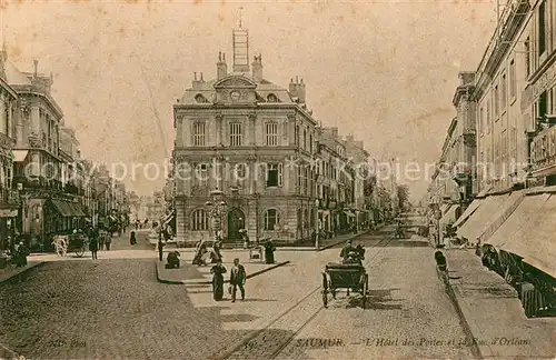 AK / Ansichtskarte Saumur Hotel des Postes et Rue d Orleans Saumur