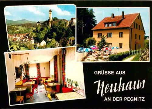 AK / Ansichtskarte Neuhaus_Pegnitz Panorama Gasthaus Zur Waldschenke Gaststube Neuhaus Pegnitz