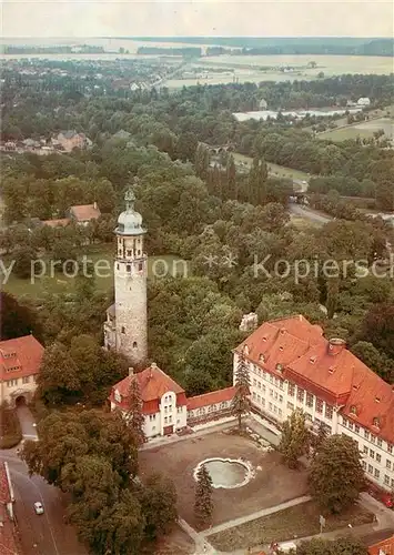 AK / Ansichtskarte Arnstadt_Ilm Schlossruine Neideck Neues Palais Fliegeraufnahme Arnstadt_Ilm