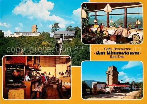 AK / Ansichtskarte Bad_Ems Cafe Restaurant Am Bismarckturm Gaststube Bar Bad_Ems