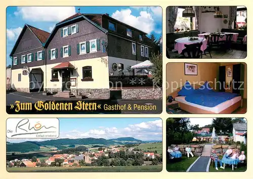 AK / Ansichtskarte Hofbieber Zum Goldenen Stern Gasthof Pension Gaststube Zimmer Panorama Hofbieber