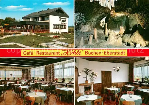 AK / Ansichtskarte Eberstadt_Baden Cafe Restaurant Hoehle Gastraeume Eberstadt_Baden