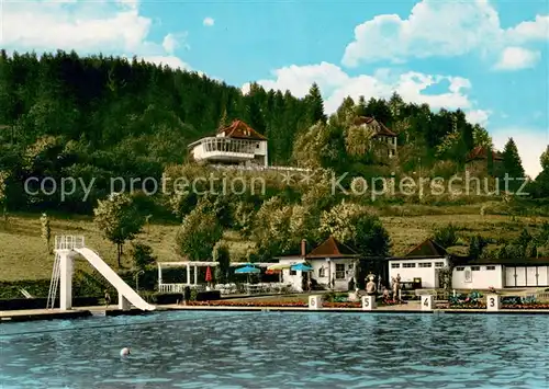 AK / Ansichtskarte Bad_Driburg Freibad mit Falkenhoehe Bad_Driburg