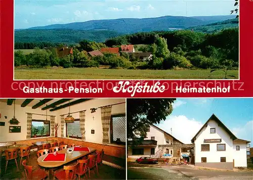 AK / Ansichtskarte Heimbuchenthal Panorama Gasthaus Pension Hofstube Gaststube Heimbuchenthal