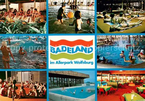 AK / Ansichtskarte Wolfsburg Wellenbecken Massagebecken Schwimmbecken Badeland Allerpark Planschbecken Sauna Solarium Restauration Wolfsburg