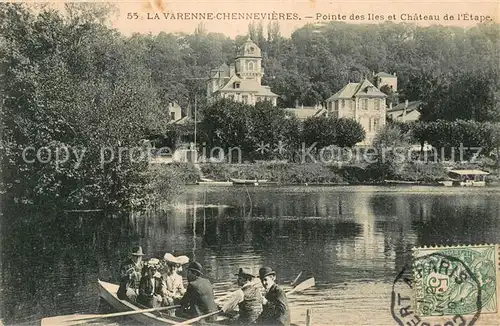 AK / Ansichtskarte La_Varenne Chennevieres Pointe des Iles et Chateau de l Etape La_Varenne Chennevieres