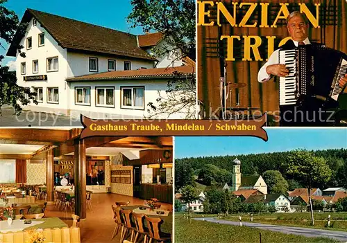 AK / Ansichtskarte Mindelau Gasthaus Traube Gaststube Enzian Trio Singender Wirt Xaver Schropp Mindelau