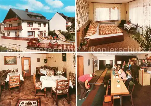 AK / Ansichtskarte Manderscheid_Eifel Gaestehaus Hill Gaestezimmer Gaststube Kegelbahn Manderscheid Eifel