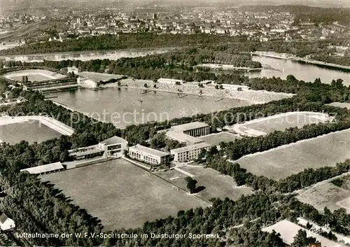 AK / Ansichtskarte Duisburg_Ruhr Sportpark W.F.V. Sportschule Fliegeraufnahme Duisburg Ruhr