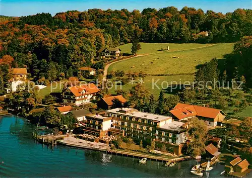 AK / Ansichtskarte Berg_Starnberg Seehotel Leoni am Starnberger See Fliegeraufnahme Berg_Starnberg