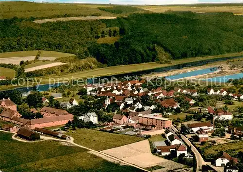 AK / Ansichtskarte Wehrden Weserbergland Fliegeraufnahme Wehrden