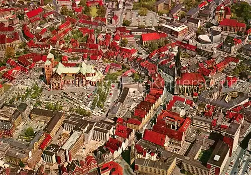 AK / Ansichtskarte Muenster_Westfalen Stadtzentrum Dom Lambertikirche Prinzipalmarkt Fliegeraufnahme Muenster_Westfalen