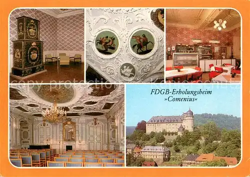 AK / Ansichtskarte Stolberg_Harz FDGB Erholungsheim Comenius Klubraum Deckenornament Gaststaette Blauer Saal  Stolberg Harz