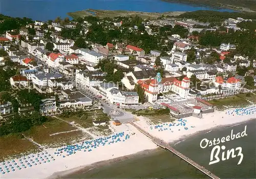 AK / Ansichtskarte Binz_Ruegen Fliegeraufnahme mit Seebruecke Binz_Ruegen