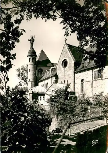 AK / Ansichtskarte Mont Sainte Odile_Mont Ste Odile Echappee vers la Tour et la Statue de Sainte Odile benissant l Alsace Mont Sainte Odile