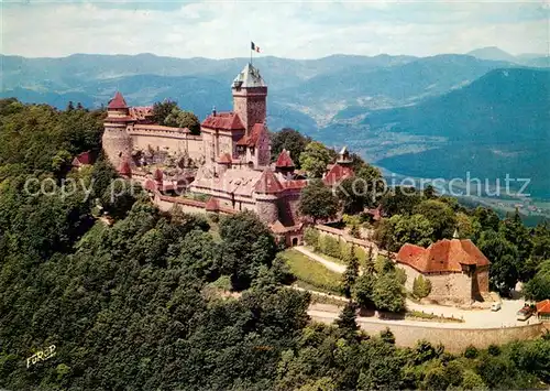 AK / Ansichtskarte Haut Koenigsbourg_Hohkoenigsburg Vue aerienne sur le Chateau Haut Koenigsbourg