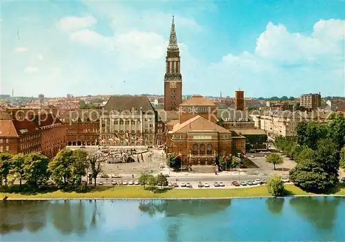 AK / Ansichtskarte Kiel Kleiner Kiel mit Rathaus und Stadtblick Kiel