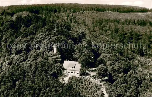 AK / Ansichtskarte Bad_Driburg Iburgplateau mit der Sachsenklause Fliegeraufnahme Bad_Driburg