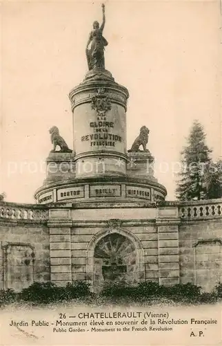 AK / Ansichtskarte Chatellerault Jardin Public Monument Revolution Francaise Chatellerault