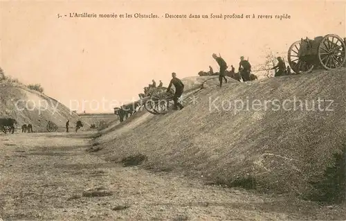 AK / Ansichtskarte Militaria_Frankreich Artillerie montee et les Obstacles  Militaria Frankreich