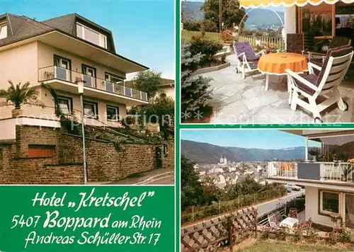 AK / Ansichtskarte Boppard_Rhein Hotel Kretschel Terrasse Boppard Rhein