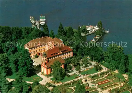 AK / Ansichtskarte Insel_Mainau Schloss Kirche Schlossterrasse Rosengarten Fliegeraufnahme Insel Mainau