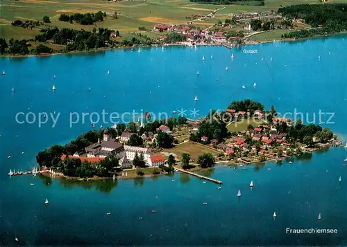 AK / Ansichtskarte Fraueninsel_Chiemsee Kloster Frauenwoerth Fliegeraufnahme Fraueninsel Chiemsee