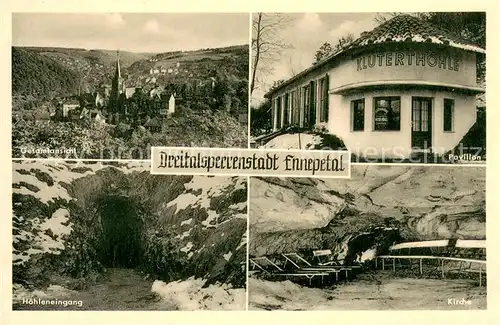 AK / Ansichtskarte Ennepetal_Voerde Panorama Kluterthoehle Hoehleneingang Kirche Ennepetal Voerde