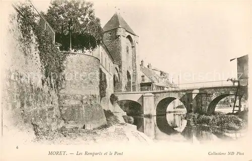 AK / Ansichtskarte Moret sur Loing Les Remparts et le Pont Moret sur Loing